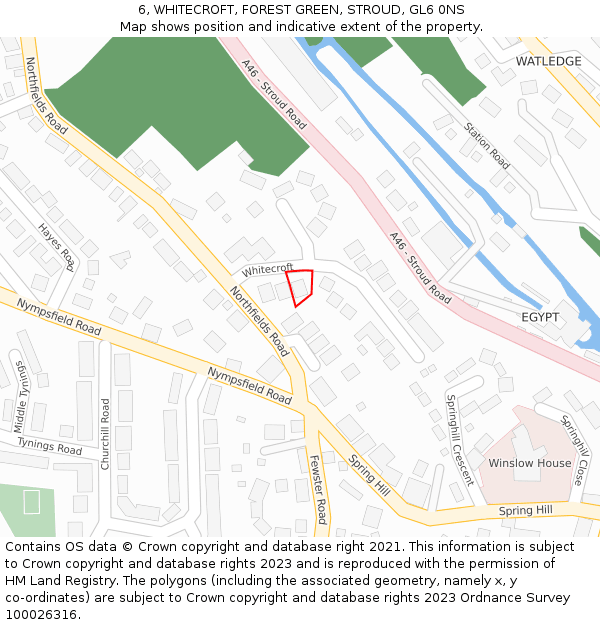 6, WHITECROFT, FOREST GREEN, STROUD, GL6 0NS: Location map and indicative extent of plot