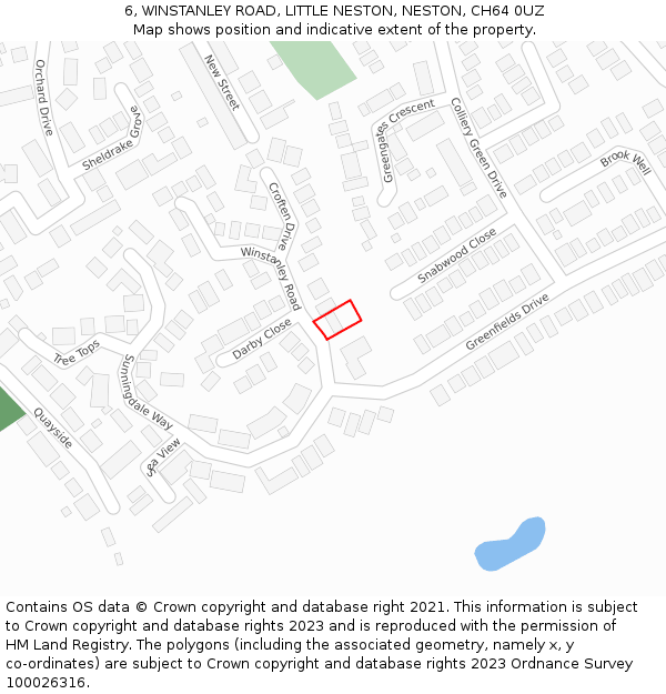 6, WINSTANLEY ROAD, LITTLE NESTON, NESTON, CH64 0UZ: Location map and indicative extent of plot