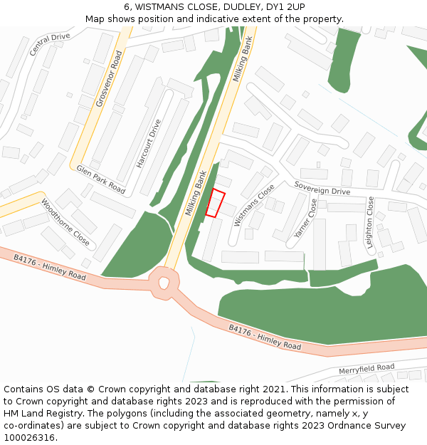 6, WISTMANS CLOSE, DUDLEY, DY1 2UP: Location map and indicative extent of plot