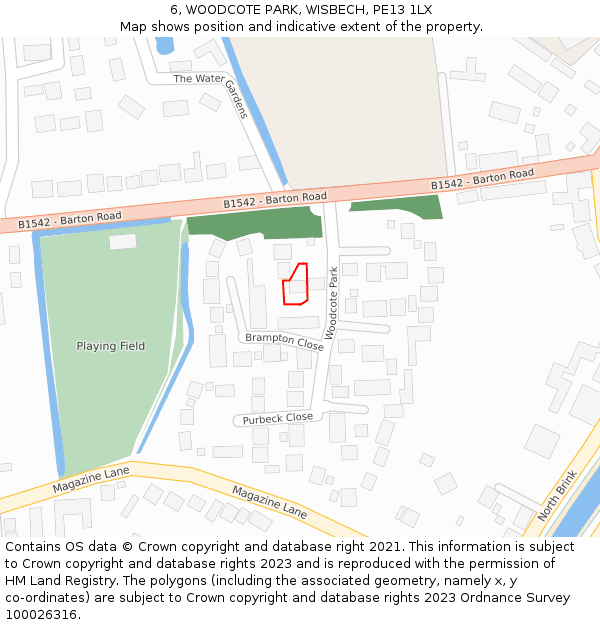 6, WOODCOTE PARK, WISBECH, PE13 1LX: Location map and indicative extent of plot