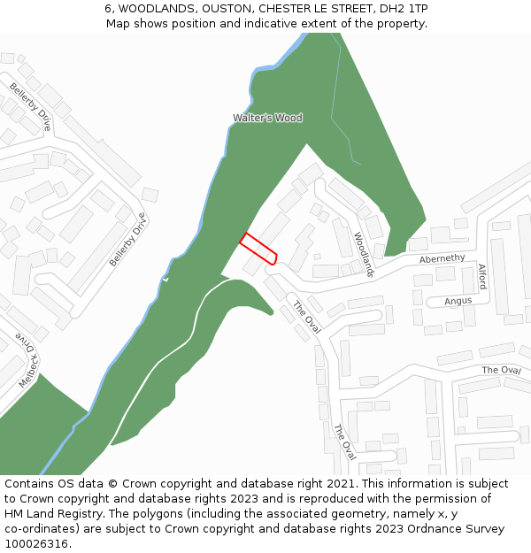 6, WOODLANDS, OUSTON, CHESTER LE STREET, DH2 1TP: Location map and indicative extent of plot