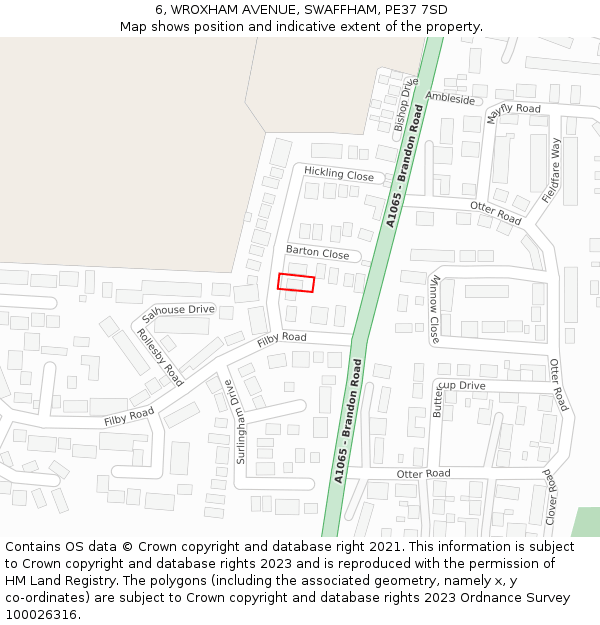 6, WROXHAM AVENUE, SWAFFHAM, PE37 7SD: Location map and indicative extent of plot