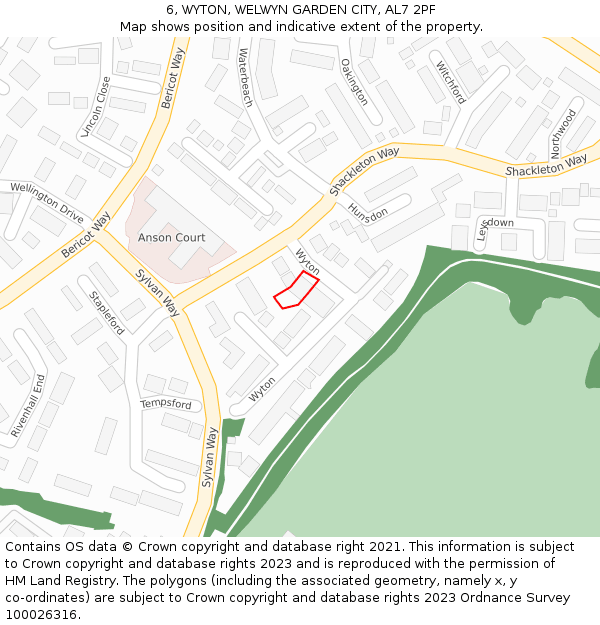 6, WYTON, WELWYN GARDEN CITY, AL7 2PF: Location map and indicative extent of plot