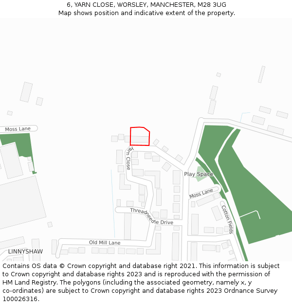 6, YARN CLOSE, WORSLEY, MANCHESTER, M28 3UG: Location map and indicative extent of plot