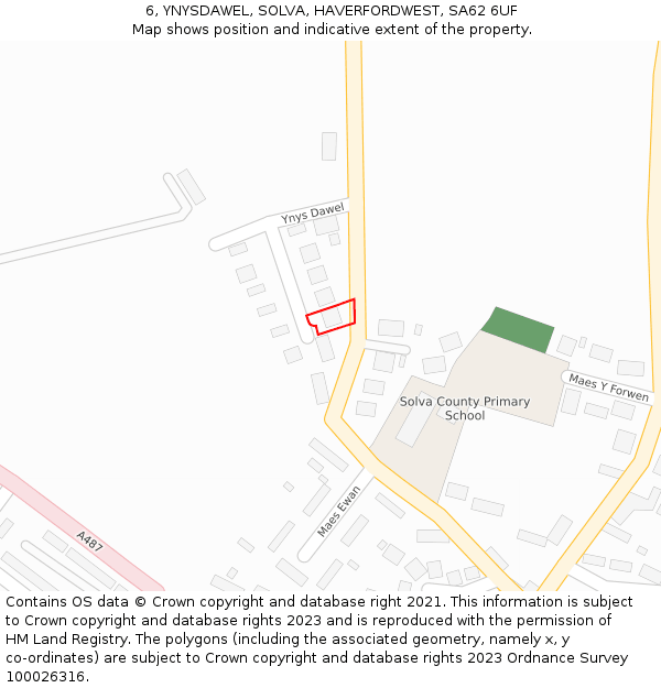 6, YNYSDAWEL, SOLVA, HAVERFORDWEST, SA62 6UF: Location map and indicative extent of plot