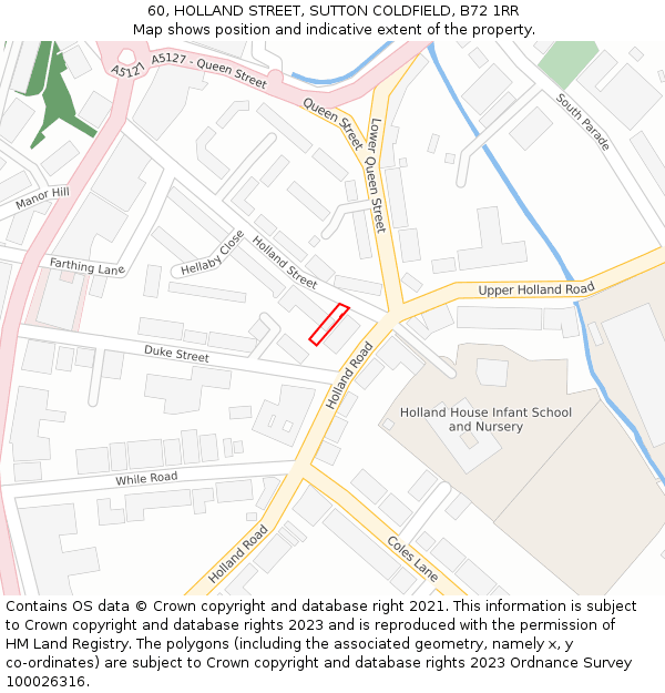 60, HOLLAND STREET, SUTTON COLDFIELD, B72 1RR: Location map and indicative extent of plot