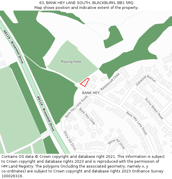 63, BANK HEY LANE SOUTH, BLACKBURN, BB1 5RQ: Location map and indicative extent of plot