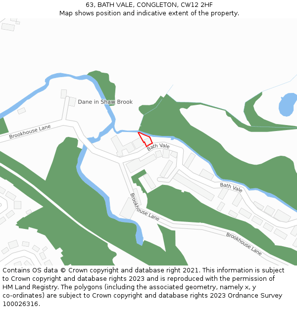 63, BATH VALE, CONGLETON, CW12 2HF: Location map and indicative extent of plot