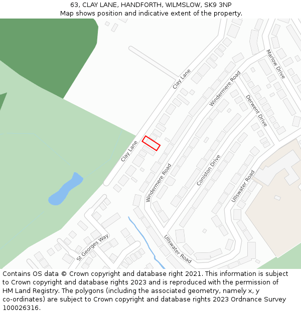 63, CLAY LANE, HANDFORTH, WILMSLOW, SK9 3NP: Location map and indicative extent of plot