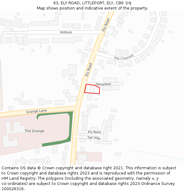 63, ELY ROAD, LITTLEPORT, ELY, CB6 1HJ: Location map and indicative extent of plot