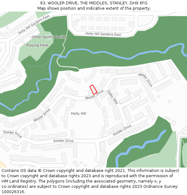 63, WOOLER DRIVE, THE MIDDLES, STANLEY, DH9 6FG: Location map and indicative extent of plot