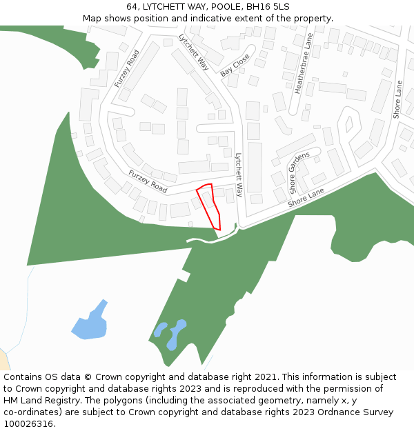 64, LYTCHETT WAY, POOLE, BH16 5LS: Location map and indicative extent of plot