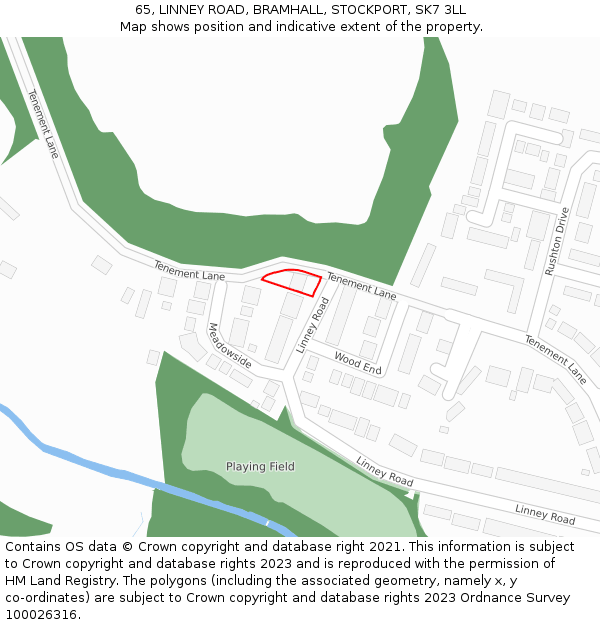 65, LINNEY ROAD, BRAMHALL, STOCKPORT, SK7 3LL: Location map and indicative extent of plot