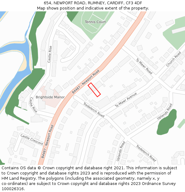 654, NEWPORT ROAD, RUMNEY, CARDIFF, CF3 4DF: Location map and indicative extent of plot