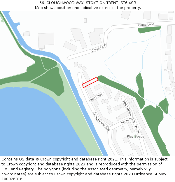 66, CLOUGHWOOD WAY, STOKE-ON-TRENT, ST6 4SB: Location map and indicative extent of plot