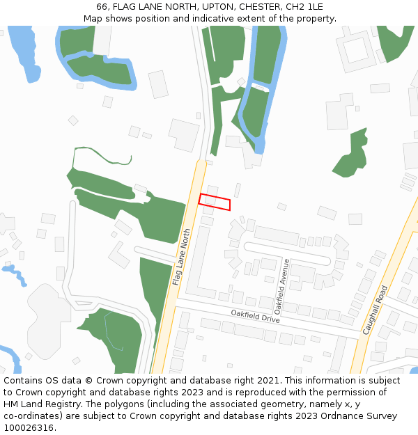 66, FLAG LANE NORTH, UPTON, CHESTER, CH2 1LE: Location map and indicative extent of plot