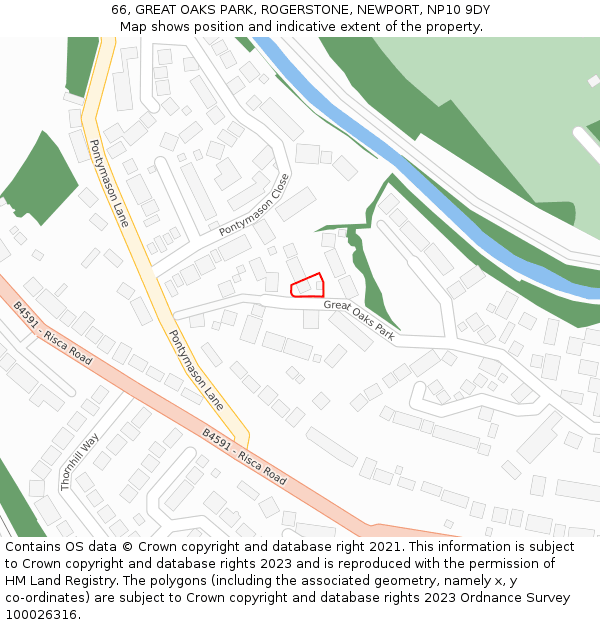 66, GREAT OAKS PARK, ROGERSTONE, NEWPORT, NP10 9DY: Location map and indicative extent of plot