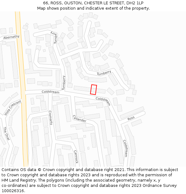 66, ROSS, OUSTON, CHESTER LE STREET, DH2 1LP: Location map and indicative extent of plot