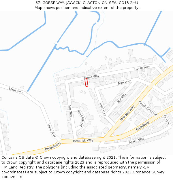 67, GORSE WAY, JAYWICK, CLACTON-ON-SEA, CO15 2HU: Location map and indicative extent of plot