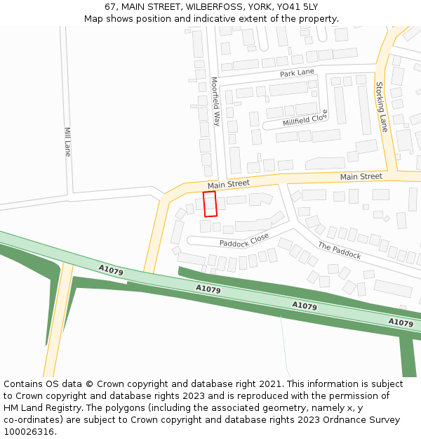 67, MAIN STREET, WILBERFOSS, YORK, YO41 5LY: Location map and indicative extent of plot