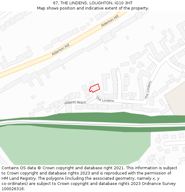 67, THE LINDENS, LOUGHTON, IG10 3HT: Location map and indicative extent of plot