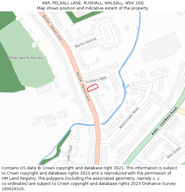 68A, PELSALL LANE, RUSHALL, WALSALL, WS4 1NQ: Location map and indicative extent of plot