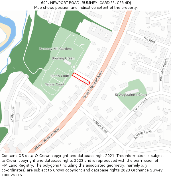 691, NEWPORT ROAD, RUMNEY, CARDIFF, CF3 4DJ: Location map and indicative extent of plot