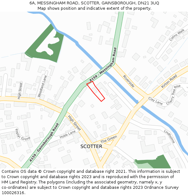 6A, MESSINGHAM ROAD, SCOTTER, GAINSBOROUGH, DN21 3UQ: Location map and indicative extent of plot