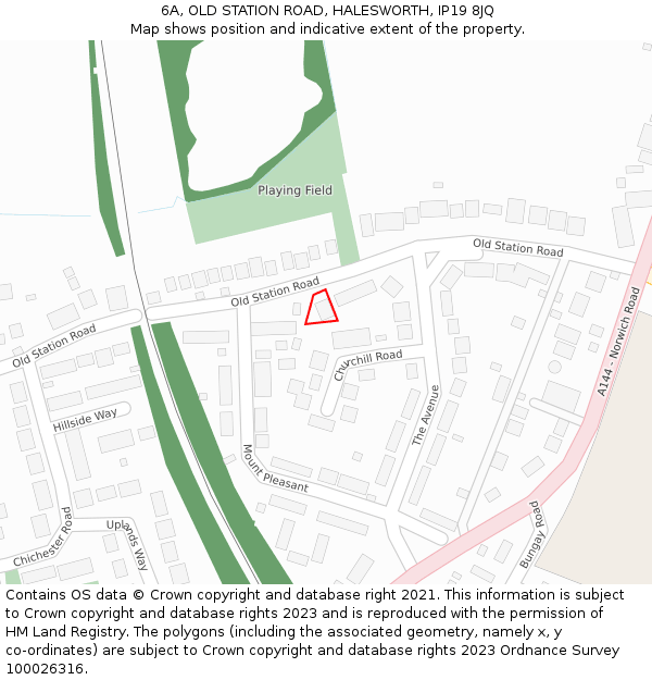 6A, OLD STATION ROAD, HALESWORTH, IP19 8JQ: Location map and indicative extent of plot