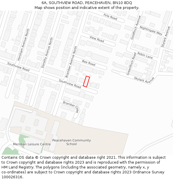 6A, SOUTHVIEW ROAD, PEACEHAVEN, BN10 8DQ: Location map and indicative extent of plot