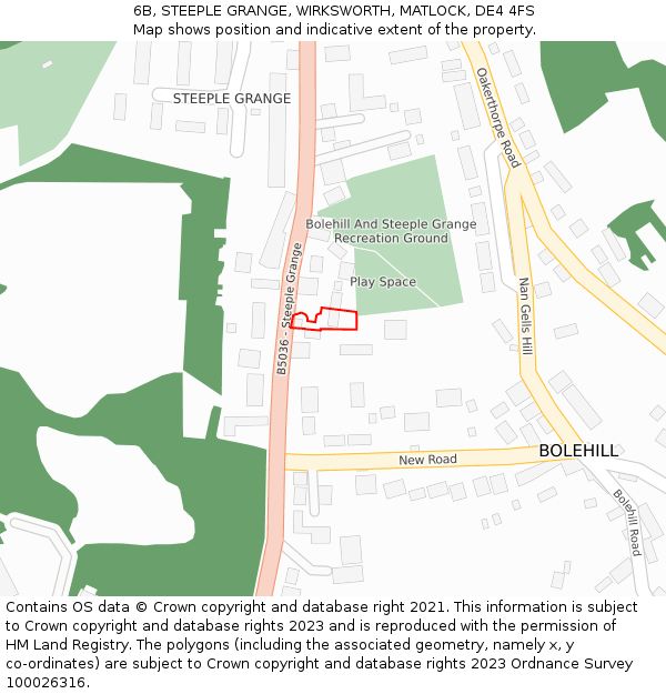 6B, STEEPLE GRANGE, WIRKSWORTH, MATLOCK, DE4 4FS: Location map and indicative extent of plot