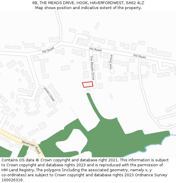 6B, THE MEADS DRIVE, HOOK, HAVERFORDWEST, SA62 4LZ: Location map and indicative extent of plot