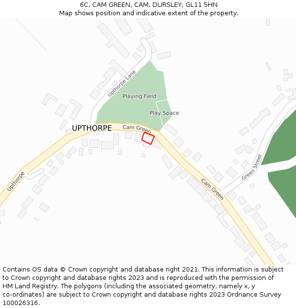 6C, CAM GREEN, CAM, DURSLEY, GL11 5HN: Location map and indicative extent of plot