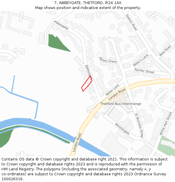 7, ABBEYGATE, THETFORD, IP24 1AX: Location map and indicative extent of plot