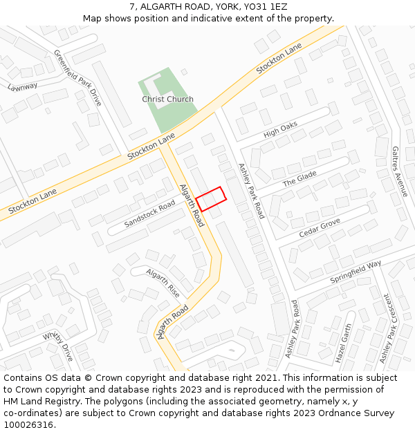 7, ALGARTH ROAD, YORK, YO31 1EZ: Location map and indicative extent of plot