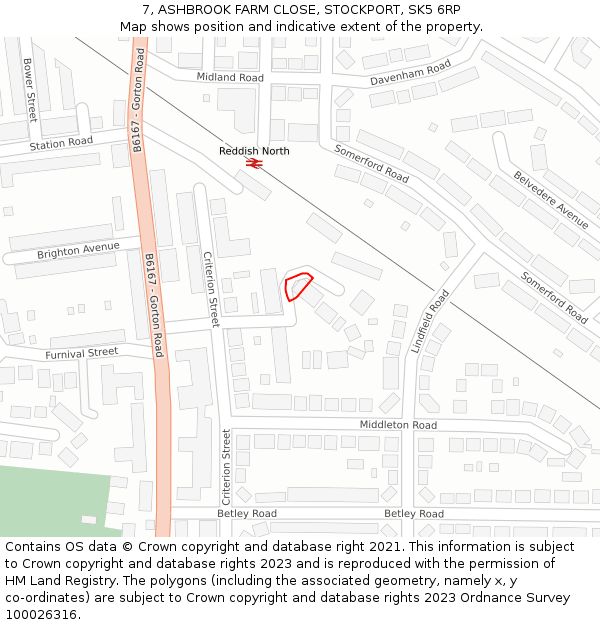 7, ASHBROOK FARM CLOSE, STOCKPORT, SK5 6RP: Location map and indicative extent of plot