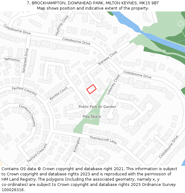 7, BROCKHAMPTON, DOWNHEAD PARK, MILTON KEYNES, MK15 9BT: Location map and indicative extent of plot