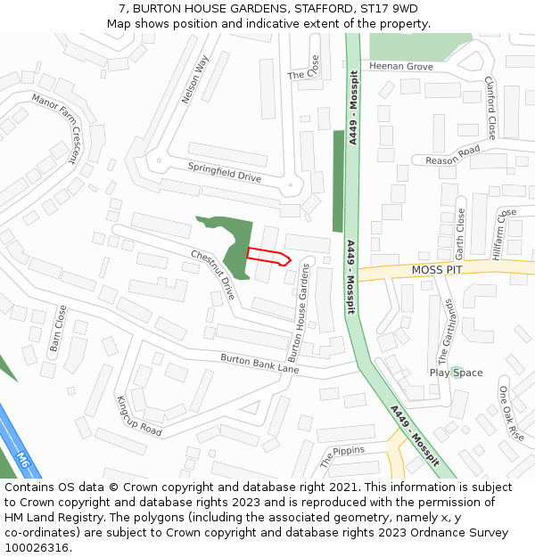 7, BURTON HOUSE GARDENS, STAFFORD, ST17 9WD: Location map and indicative extent of plot