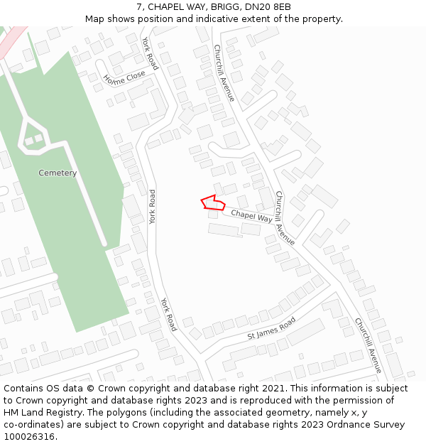 7, CHAPEL WAY, BRIGG, DN20 8EB: Location map and indicative extent of plot