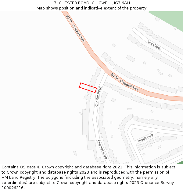 7, CHESTER ROAD, CHIGWELL, IG7 6AH: Location map and indicative extent of plot