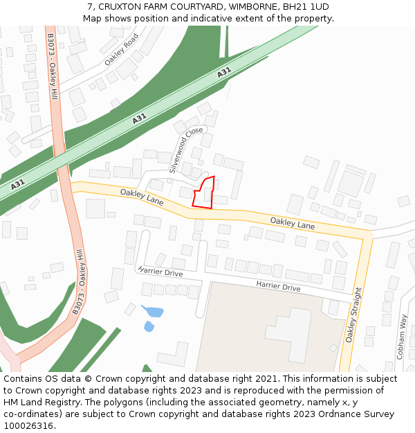 7, CRUXTON FARM COURTYARD, WIMBORNE, BH21 1UD: Location map and indicative extent of plot