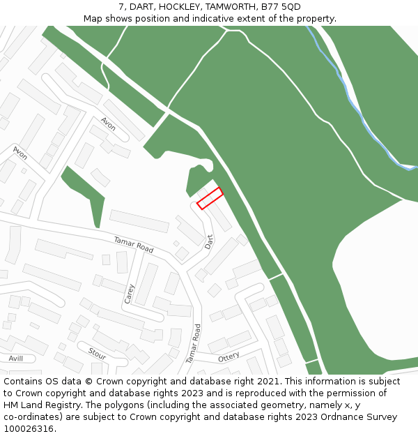 7, DART, HOCKLEY, TAMWORTH, B77 5QD: Location map and indicative extent of plot