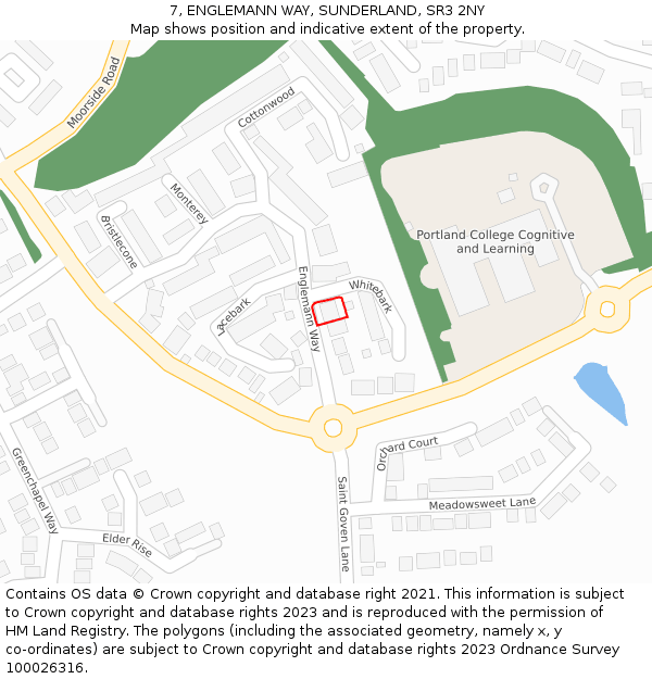 7, ENGLEMANN WAY, SUNDERLAND, SR3 2NY: Location map and indicative extent of plot