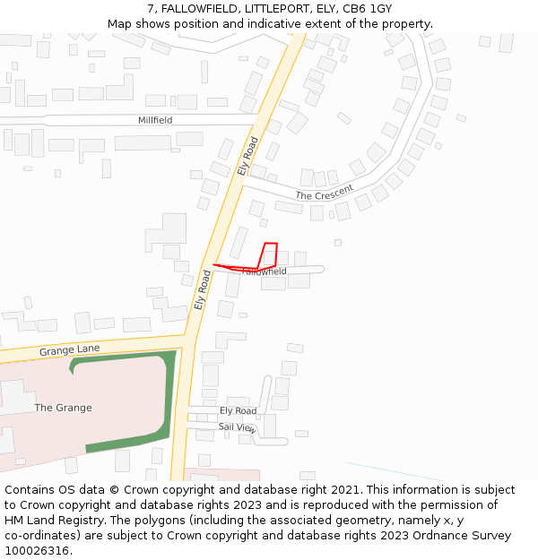 7, FALLOWFIELD, LITTLEPORT, ELY, CB6 1GY: Location map and indicative extent of plot