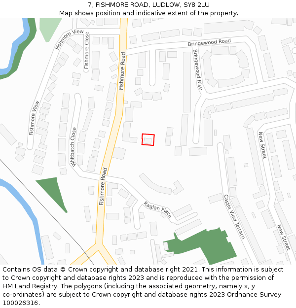 7, FISHMORE ROAD, LUDLOW, SY8 2LU: Location map and indicative extent of plot