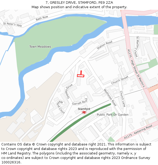 7, GRESLEY DRIVE, STAMFORD, PE9 2ZA: Location map and indicative extent of plot