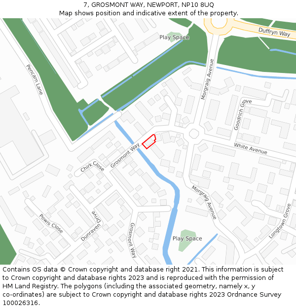7, GROSMONT WAY, NEWPORT, NP10 8UQ: Location map and indicative extent of plot