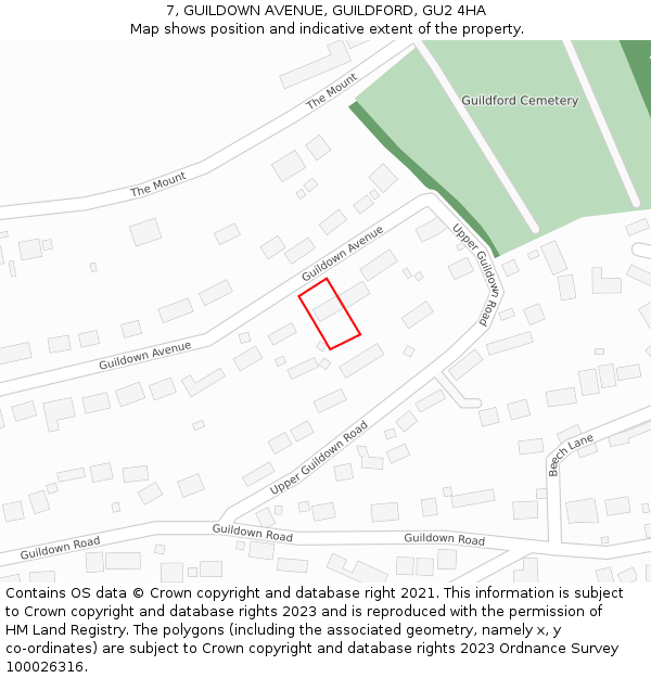 7, GUILDOWN AVENUE, GUILDFORD, GU2 4HA: Location map and indicative extent of plot