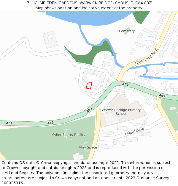 7, HOLME EDEN GARDENS, WARWICK BRIDGE, CARLISLE, CA4 8RZ: Location map and indicative extent of plot