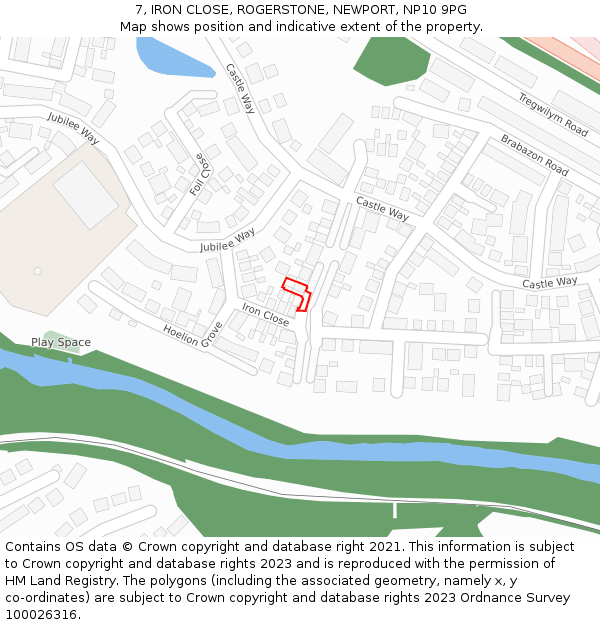 7, IRON CLOSE, ROGERSTONE, NEWPORT, NP10 9PG: Location map and indicative extent of plot